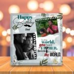 Birthday Gift for Father on Printable Glass (19.5x19.5cm)