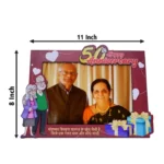 Custom Made 50th Anniversay Photo Frame (Size: A5) - Image 2