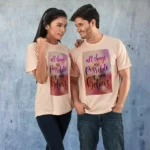 Dry Fit Fabric Round Neck T-Shirt-Peach
