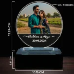 Customised Name & Date LED Acrylic Lamp For Couple - Image 3