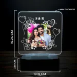 Personalised Romantic Anniversary LED Acrylic Lamp - Image 3