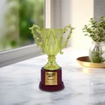 Personalized Golden Fiber Office Trophy (Size : 17.78 Cm)