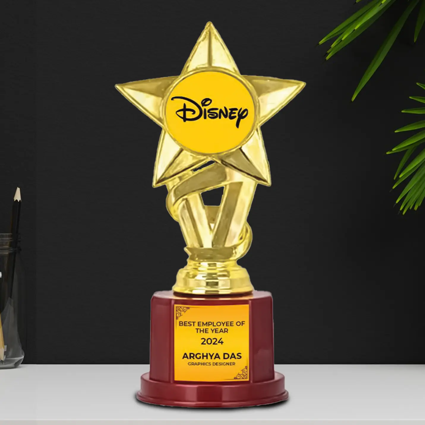 Premium-Quality Custom Corporate Golden Star Trophy ( Size 22.23 cm) 01 Premium-Quality Custom Corporate Golden Star Trophy ( Size: 22.23 cm) - Image 1